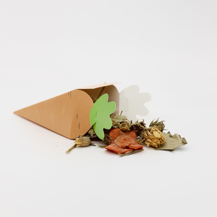 Cardboard carrot forage box