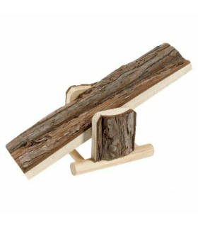 Natural wooden seesaw