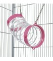 Pink clear curved hanging tube