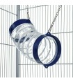 Blue clear curved hanging tube