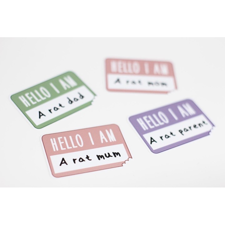 'Hello I am a Rat Mum/Mom/Dad/Parent' sticker