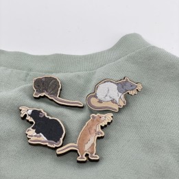 'Rat varieties' wooden pins
