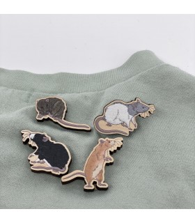 'Rat varieties' wooden pins