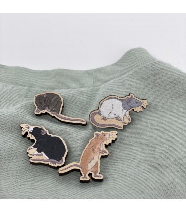 'Rat varieties' wooden pins