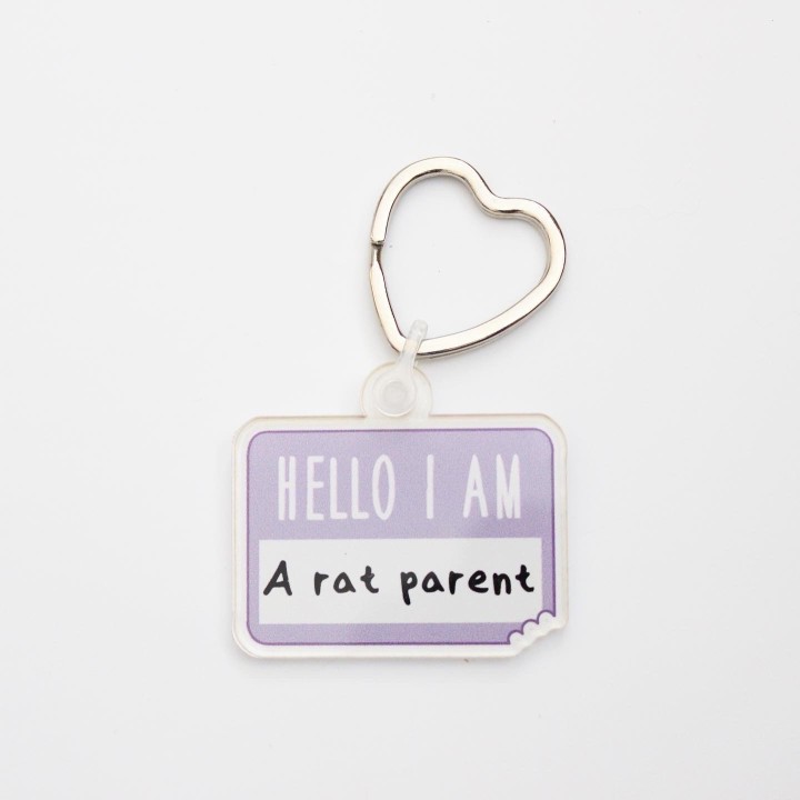 'Hello I am a Rat Mum/Mom/Dad/Parent' Keyring