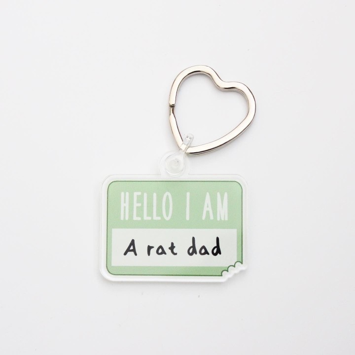 'Hello I am a Rat Mum/Mom/Dad/Parent' Keyring