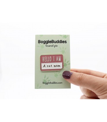 'Hello I am a Rat Mom/Mum/Dad/Parent' enamel pin