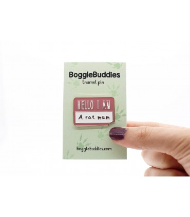 'Hello I am a Rat Mom/Mum/Dad/Parent' enamel pin