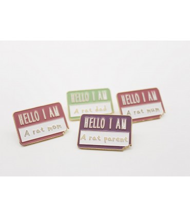 'Hello I am a Rat Mom/Mum/Dad/Parent' enamel pin