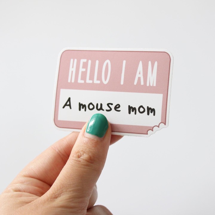 Hello I am a Mouse Mum/Mom/Dad/Parent' sticker