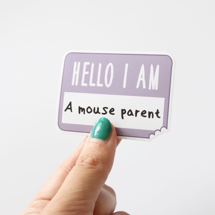 Hello I am a Mouse Mum/Mom/Dad/Parent' sticker