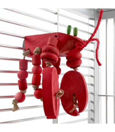 Lobster wooden perch toy
