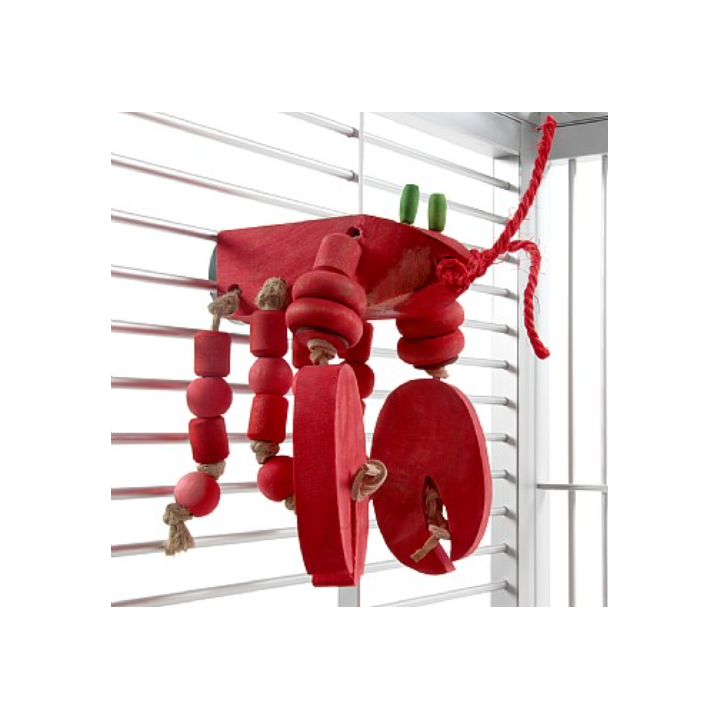 Lobster wooden perch toy
