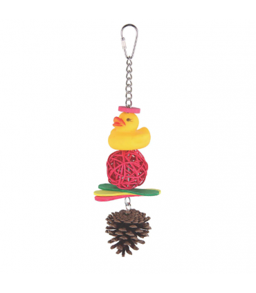 Duck and pinecone toy