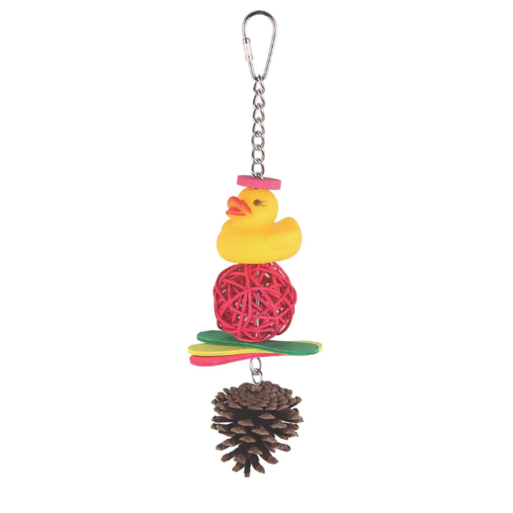 Duck and pinecone toy