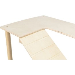 Wooden platform with ramp