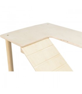 Wooden platform with ramp
