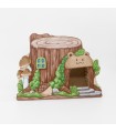 Tree stump wooden hideout