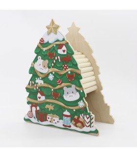 Christmas tree wooden hideout